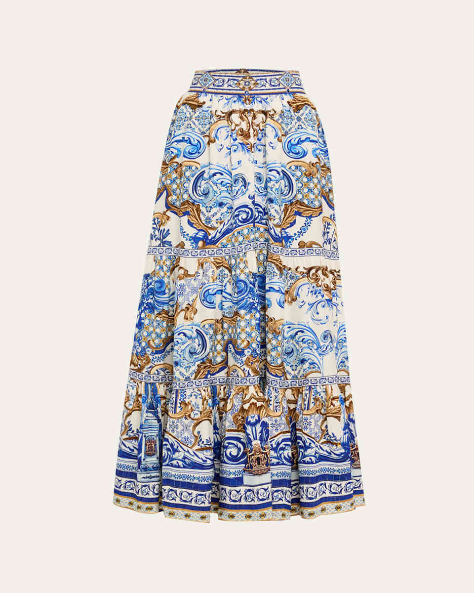 Azul Adventures High-Waisted Tiered Skirt